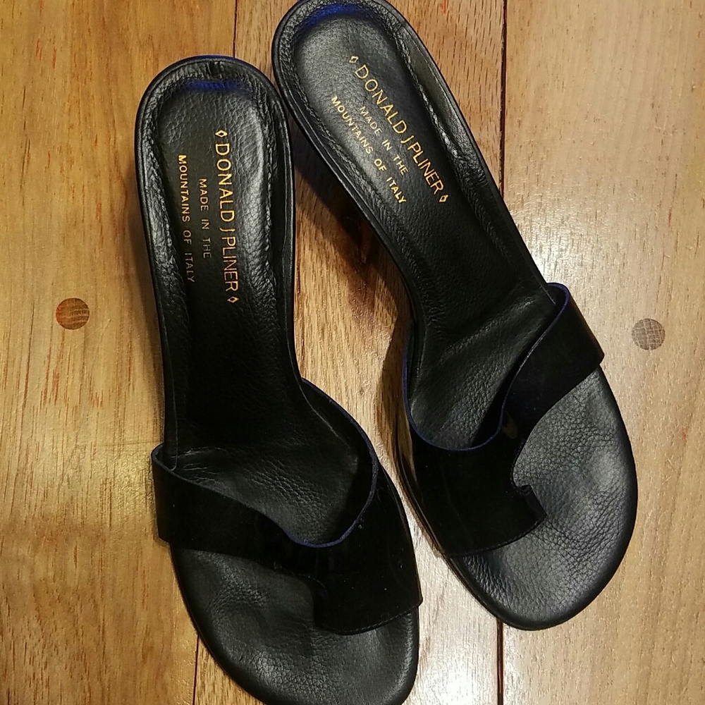 Donald J Pliner Black Heels Sandals sz 7.5